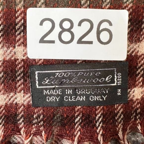Plaid Scarf Unisex 100% Lambswool 12" X 56'' Unbranded Vintage - Picture 4 of 5